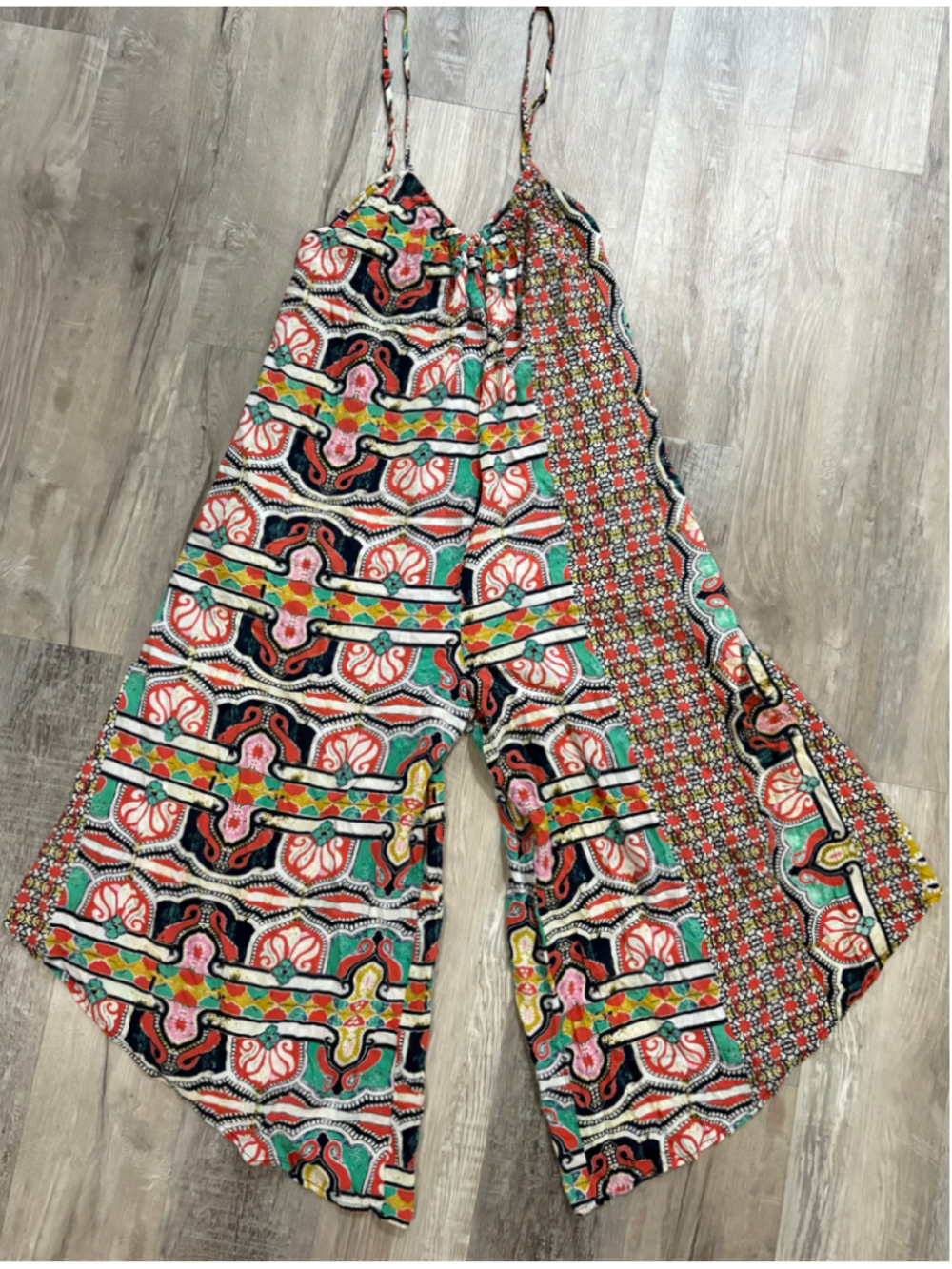 TYSA Boho Mixed Print Wide Leg Jumpsuit Size 0/1 XS/S Made in USA
